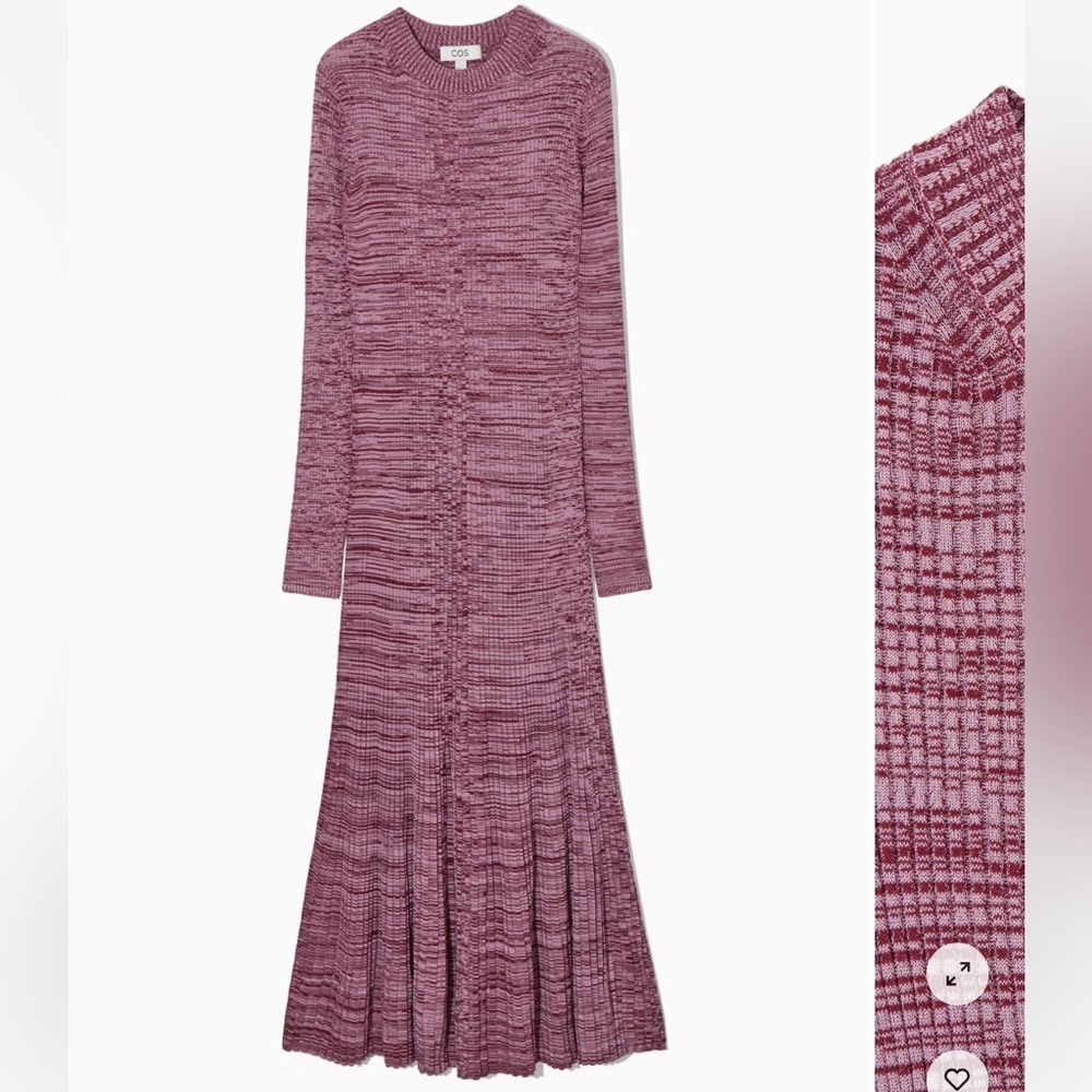 COS MÉLANGE RIBBED MIDI DRESS